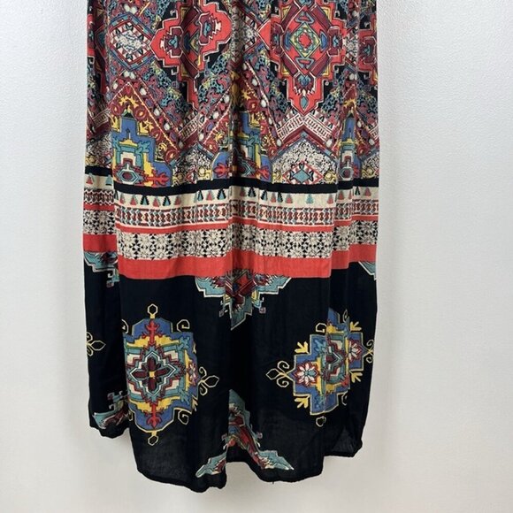 Angie Babydoll Maxi Dress sz S Colorful Y2K Hippie Southwestern Strappy Artsy - Picture 12 of 12